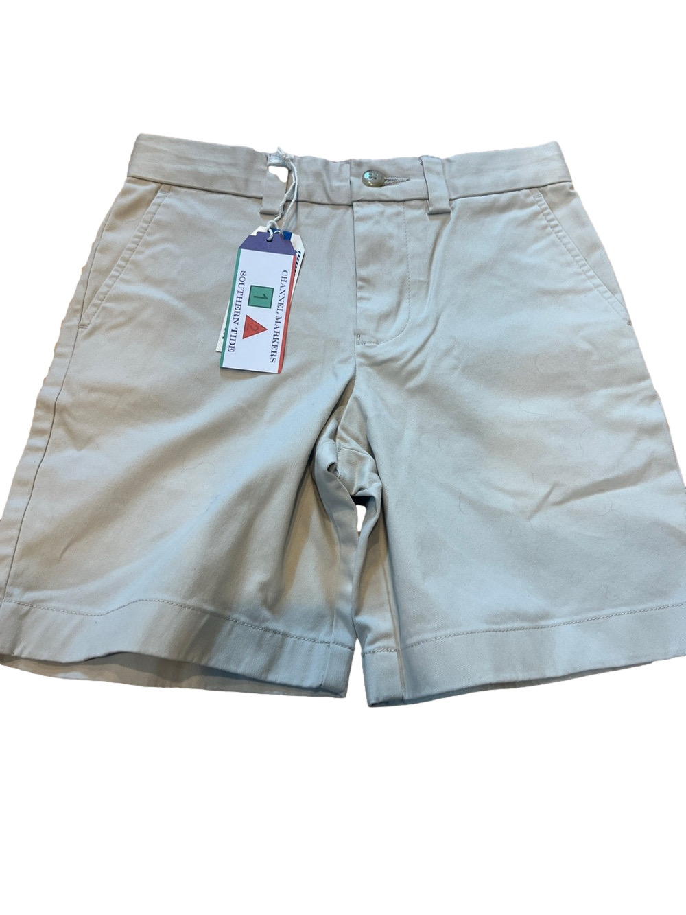 Southern Tide Kids size 6 Flat-Front Shorts in Light Khaki